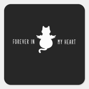 Kat Katten Afscheid Vermist dood cadeau idee Vierkante Sticker