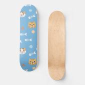 Kat-kattenpatroon katten en vis skateboard (Voorkant)