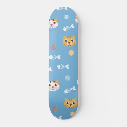 Kat-kattenpatroon katten en vis skateboard (Voorkant)