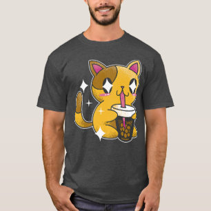 Kat Kawaii Boba Tea Cat Japan T-shirt