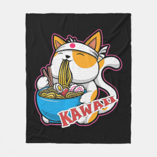  kat kawaii die ramen eet retro Japane Fleece Deken