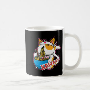 kat kawaii die ramen eet retro Japane Koffiemok