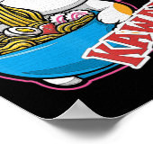  kat kawaii die ramen eet retro Japane Poster (Hoek)