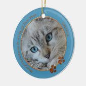 Kat Keepasblauw kerstfoto Ornament (Links)