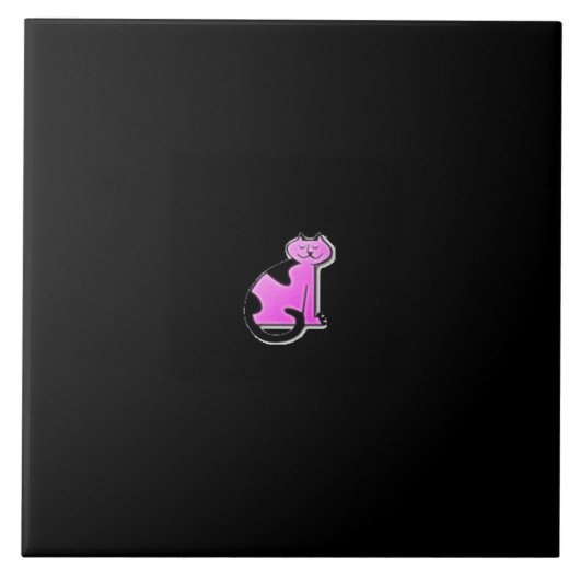 Kat, keramische tegel, te koop! tegeltje (Voorkant)