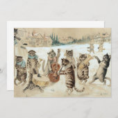  Kat Kerst Carol Louis Wain Kunst Kaart (Voorkant / Achterkant)