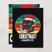 Kat kerst feestdagenkaart (Voorkant / Achterkant)