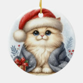 Kat kerst keramisch ornament (Achterkant)