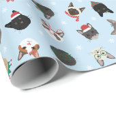 Kat Kerst Patroon Cadeaupapier (Rol Hoek)