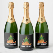 Kat kerst sparkling wijnetiket (Flessen)