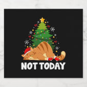 Kat kerst sparkling wijnetiket (Enkel label)