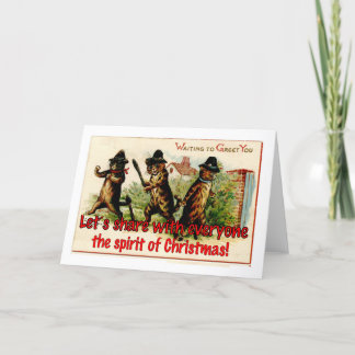 Kat kerstbende feestdagen kaart