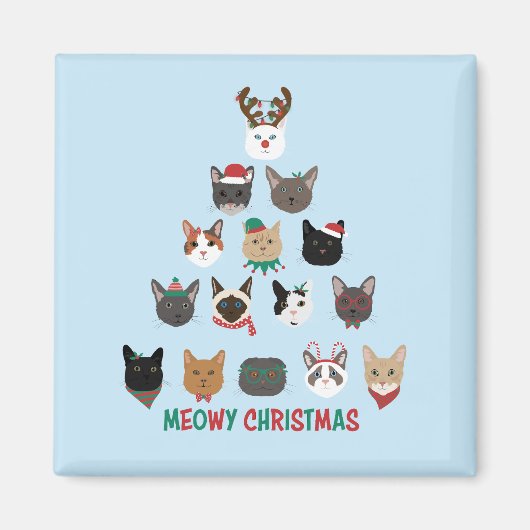 Kat kerstboom magneet (Voorkant)