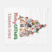 Kat-kerstboom Merry Catmus Cat Lovers Gift Fleece Deken (Voorkant (Horizontaal))