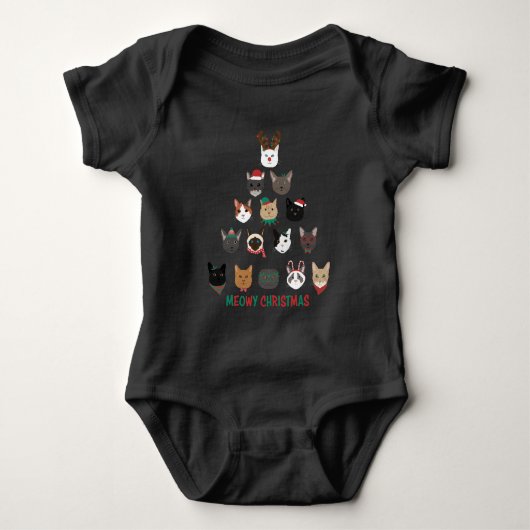Kat kerstboom romper (Voorkant)