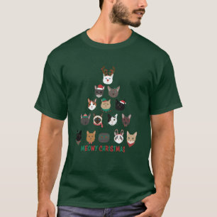 Kat kerstboom t-shirt
