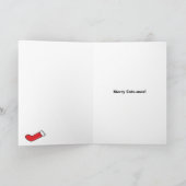 Kat kerstdecor kaart (Binnen)