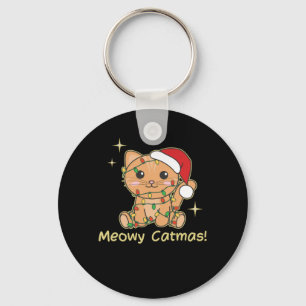 Kat-kerstdieren Cute Cats Meowmas Sleutelhanger