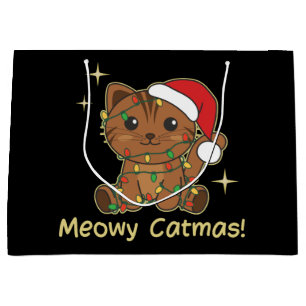 Kat-kerstdieren Kute katten Vlees grote catmas Groot Cadeauzakje