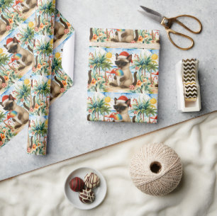 Kat Kerstfeest voor Kerstmis in juli Cadeaupapier