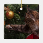 Kat kerstfeestdag Ornament (Achterkant)