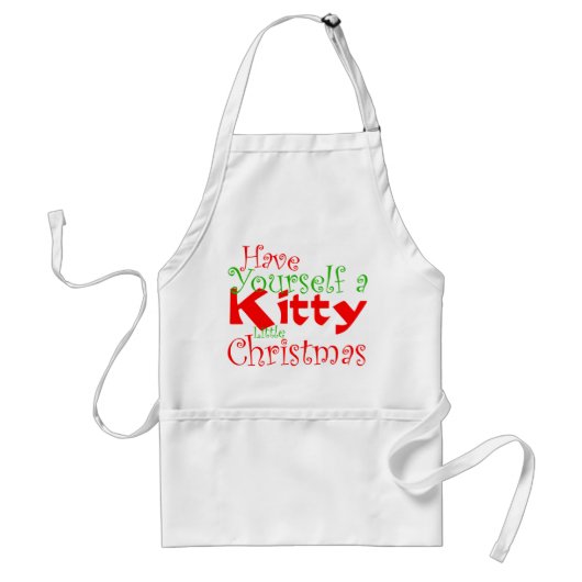 Kat kerstfeestdag Schort (Voorkant)