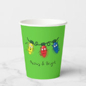 Kat-kerstlampjes Funny Meowy en Bright Papieren Bekers (Achterkant)