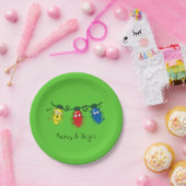 Kat-kerstlampjes Funny Meowy en Bright Papieren Bordje (Feest)