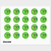 Kat-kerstlampjes Funny Meowy en Bright Ronde Sticker (Vel)