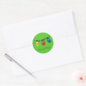 Kat-kerstlampjes Funny Meowy en Bright Ronde Sticker (Envelop)