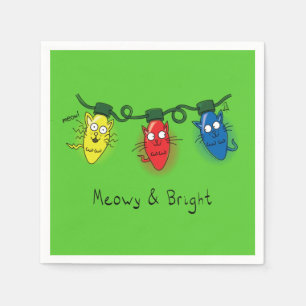Kat-kerstlampjes Funny Meowy en Bright Servet