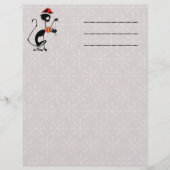 Kat Kerstman en muis met kerstcadeau Briefhoofd (Voorkant)