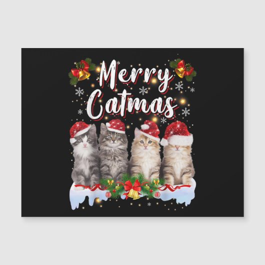 Kat Kerstman Hoed Grappige Vrolijke Kerstmis (Voorkant)