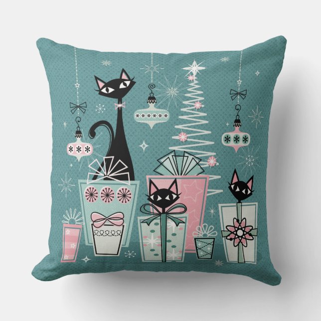  Kat Kerstmis II ©studioxine Kussen (Voorkant)