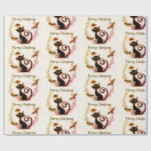 Kat kerstpapier cadeaupapier (Vlak)