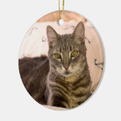 Kat-kerstversiering van Greg tabby Keramisch Ornament (Links)