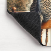 Kat kijken vogels op behang muismat (Hoek)