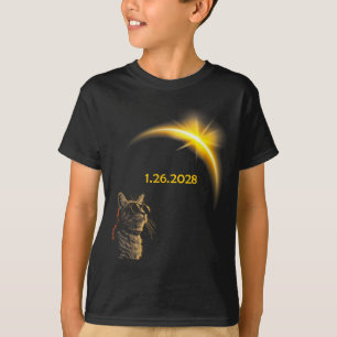Kat kijkt naar de zonsverduistering Gles Grappige T-shirt