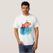 Kat Kissing Fish T-shirt (Voorkant volledig)