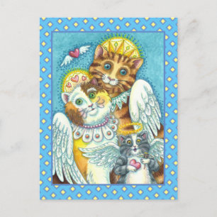 KAT, KITJE & MUIS ENGELEN IN DE HEMEL, HALO & VLIE BRIEFKAART