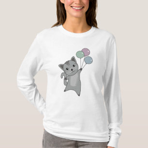 Kat Kitten Balloons luiden Kinderen dieren T-shirt
