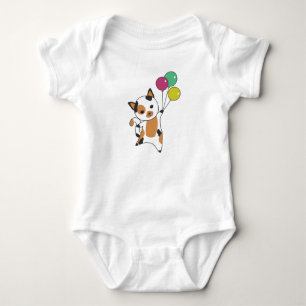 Kat Kitten Balloons Zoete dieren Tricolor Romper