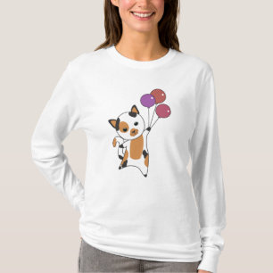 Kat Kitten Balloons Zoete dieren Tricolor T-shirt