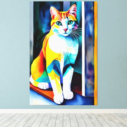 Kat/Kitten Canvas Print (Insitu (Houten vloer))