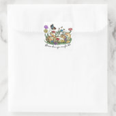 Kat kitten die tuinvlinderbloemen spelen vierkante sticker (Tas)