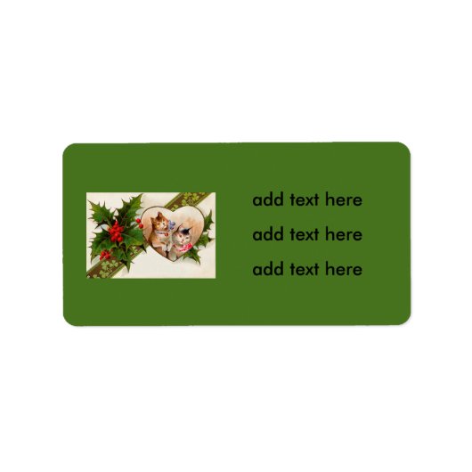 Kat Kitten Hart Shamrock Holly Etiket (Voorkant)