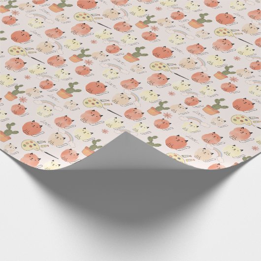 Kat kitten katten: schattig dierpatroon cadeaupapier (Hoek)