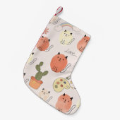 Kat kitten katten: schattig dierpatroon kleine kerstsok (Voorkant (Hangend))