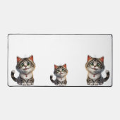 Kat kitten schattig wit bruin bureaumat (Voorkant)