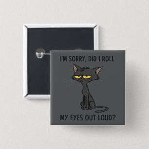 Kat Kittens Heb Ik Mijn Ogen Hardop Gerold Grappig Vierkante Button 5,1 Cm